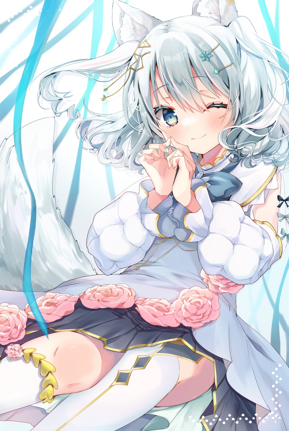 animal_ears, indie_virtual_youtuber, kasane_(sanelta), tail, thighhighs