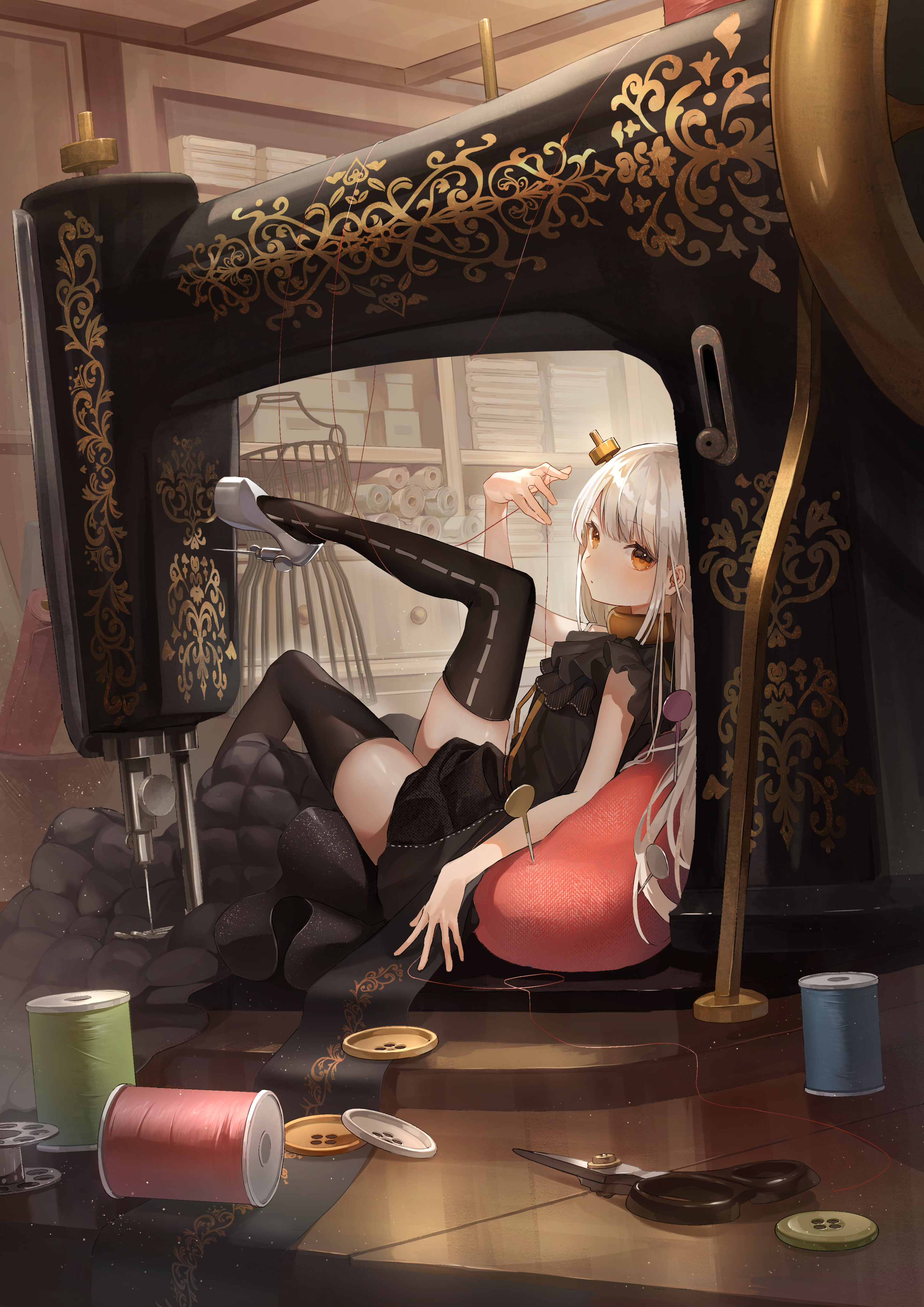 heels, ikaninaritai8, thighhighs