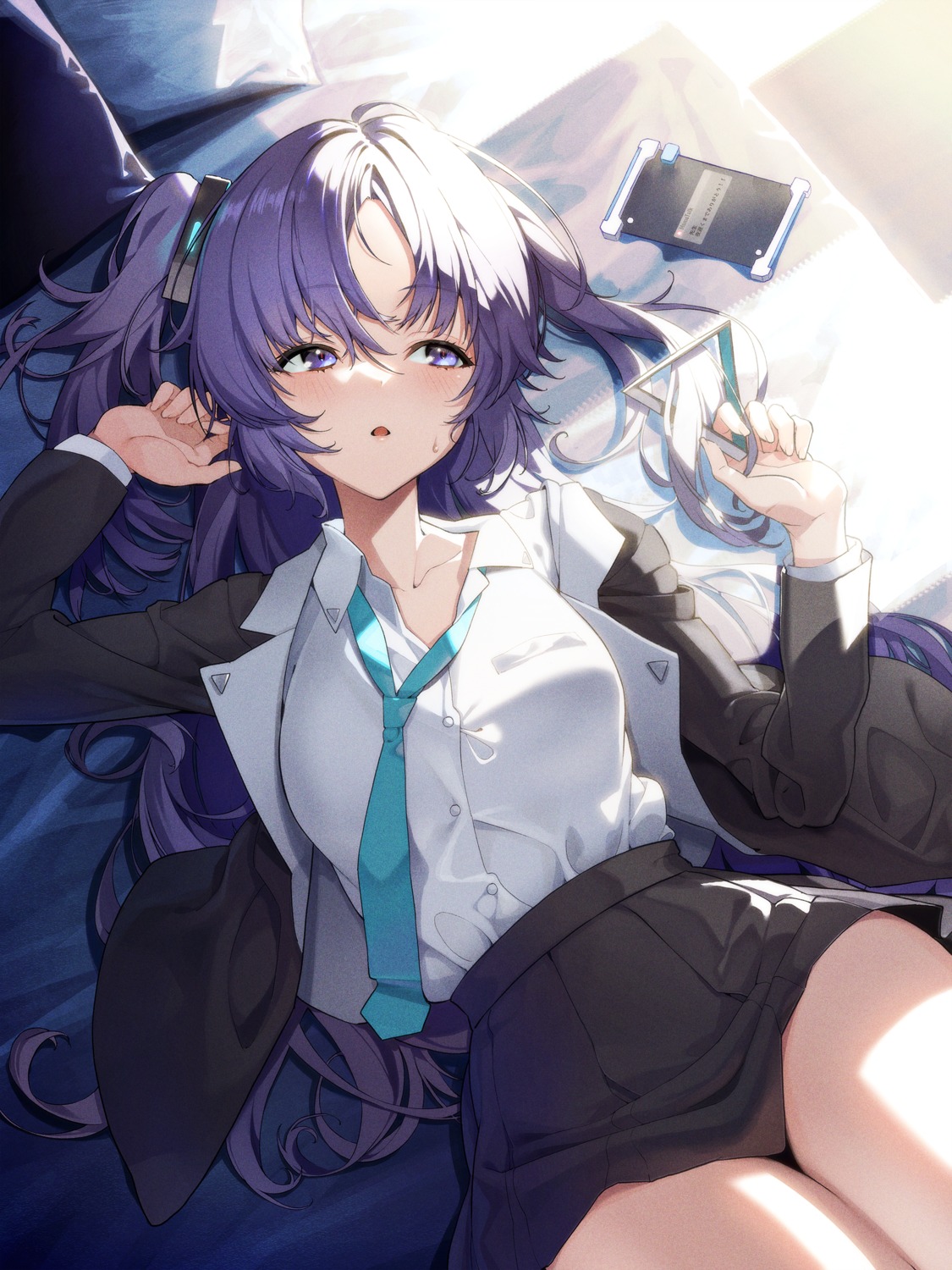 blue_archive, hayase_yuuka, kabu_(niniko2ko), seifuku, skirt_lift