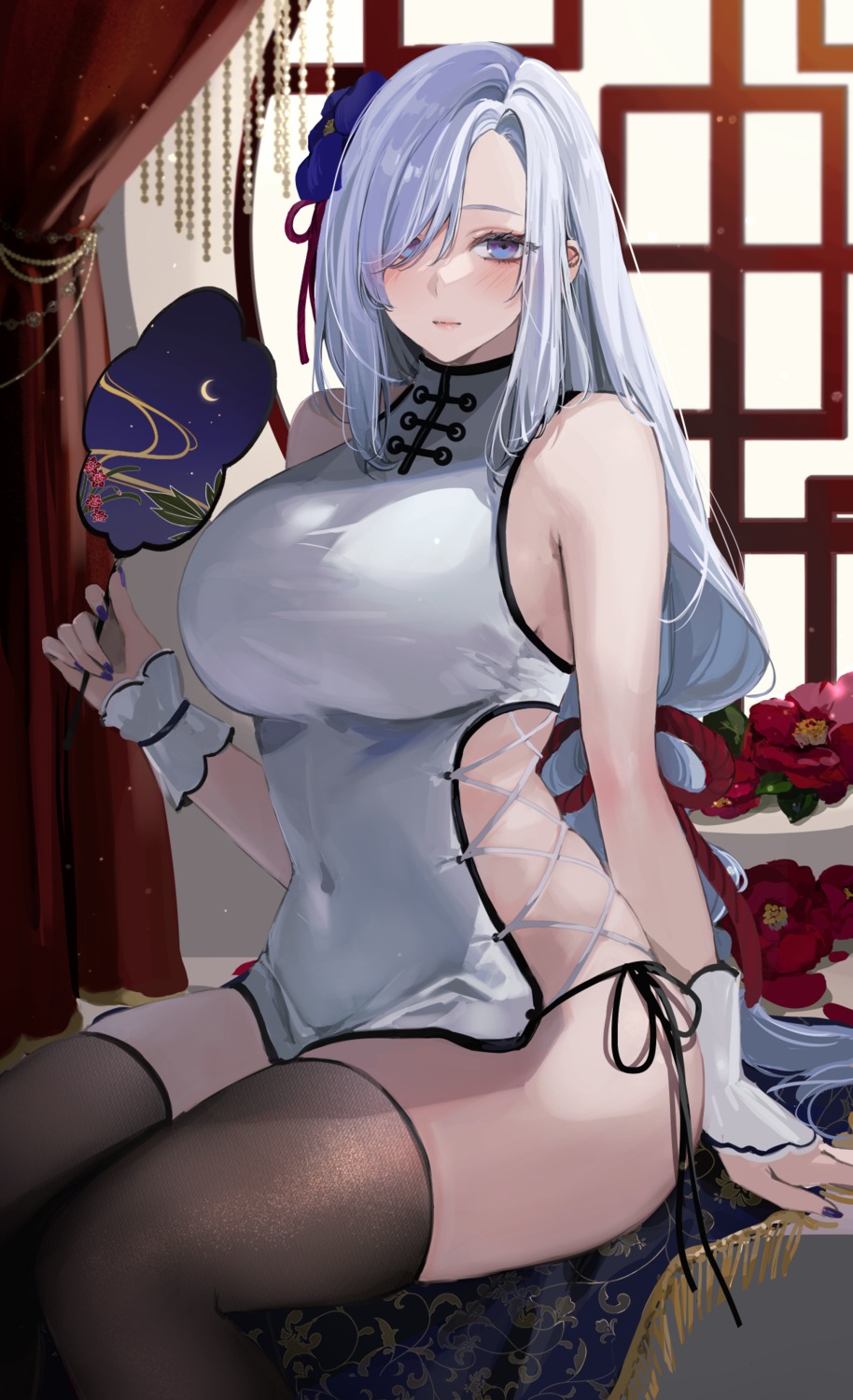 chinadress, genshin_impact, kandzume_(kandume200), shenhe, thighhighs