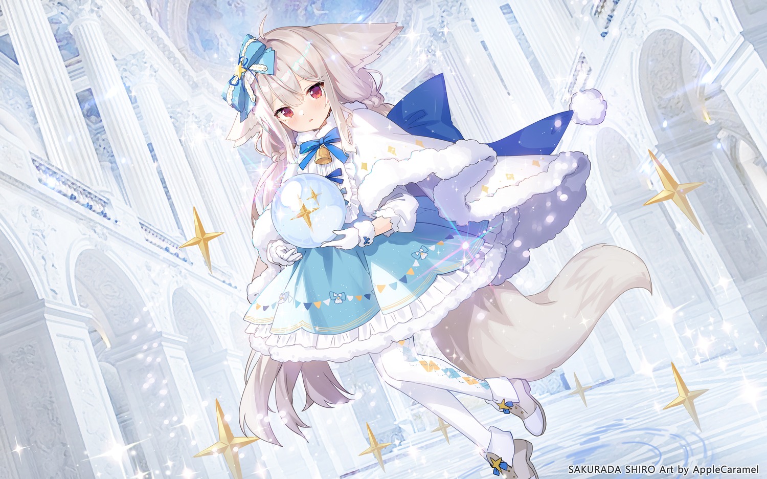 animal_ears, apple_caramel, indie_virtual_youtuber, sakurada_shiro, tail