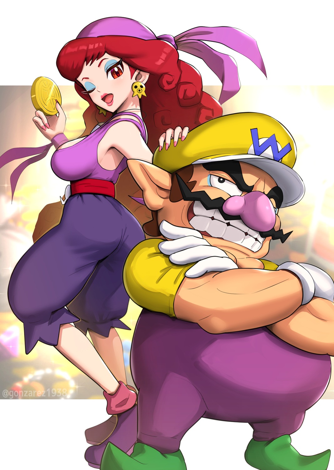 ass, captain_syrup, gonzarez, mario_(series), pointy_ears, wario, wario_land_shake_it, warioware