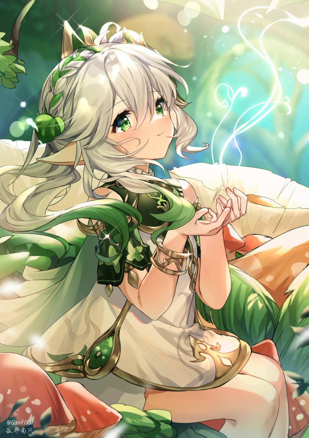 dress, genshin_impact, guzangnanfeng, nahida, pointy_ears