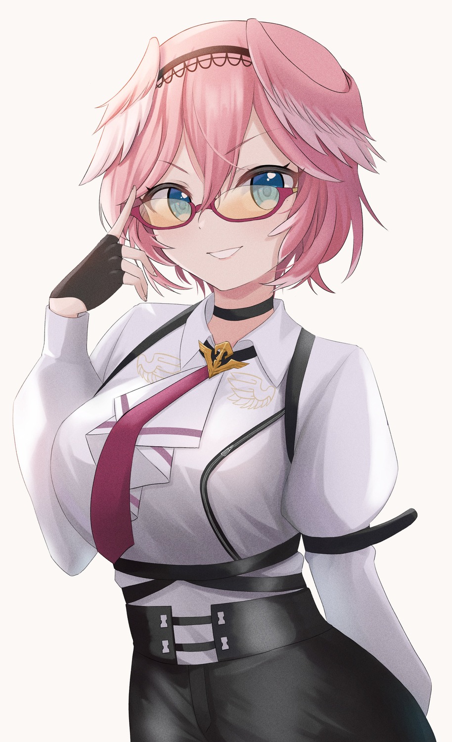 hololive, megane, solfart, takane_lui, uniform, wings
