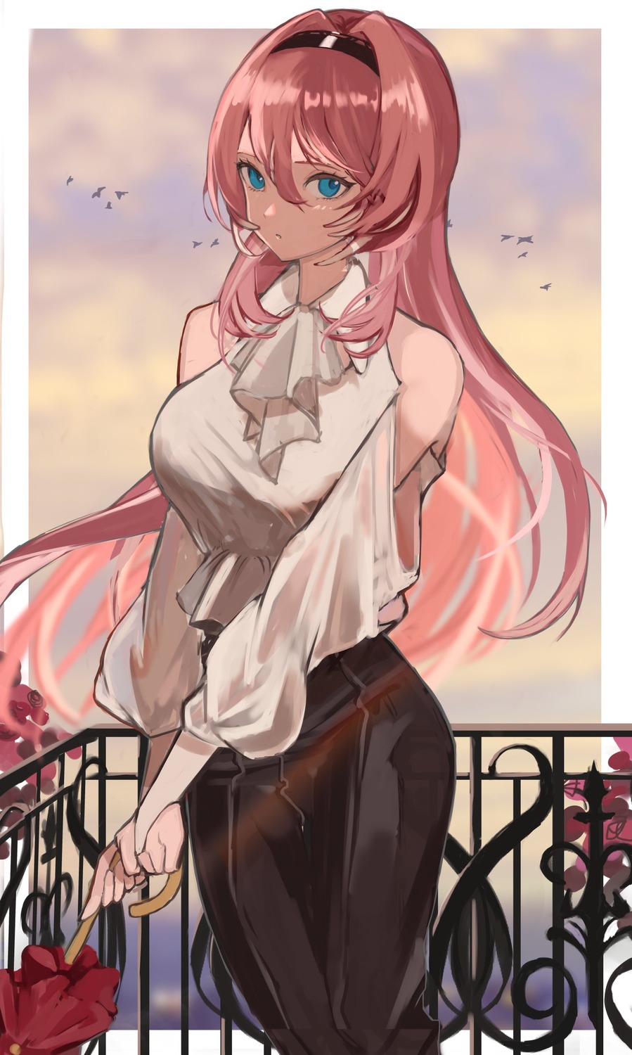 doseki89, hololive, see_through, sketch, takane_lui, umbrella