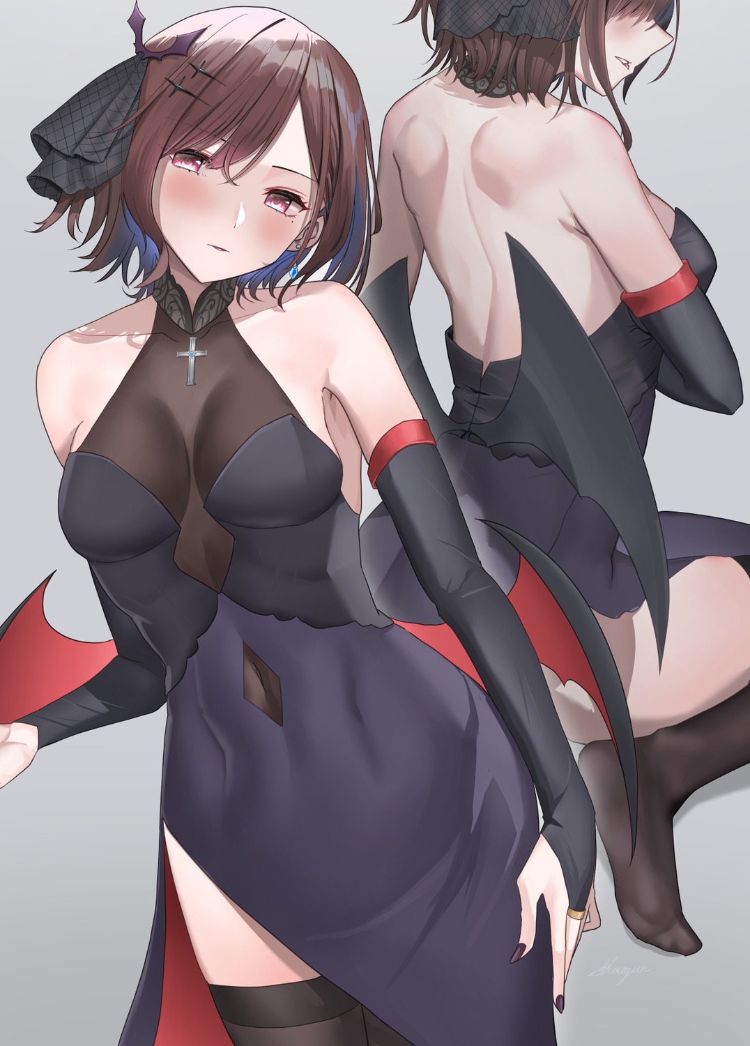 devil, dress, halloween, higuchi_madoka, no_bra, shougun_(chuckni1), the_idolm@ster, the_idolm@ster_shiny_colors