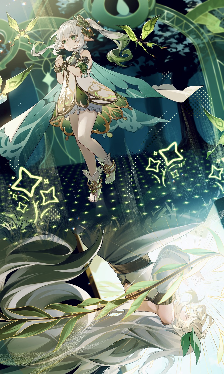 dress, genshin_impact, karonaru, nahida, pointy_ears