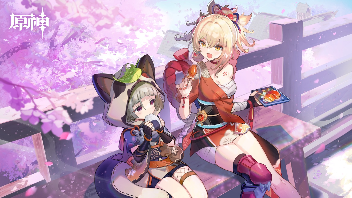 bandages, bike_shorts, fishnets, garter, genshin_impact, hayama_eishi, japanese_clothes, sarashi