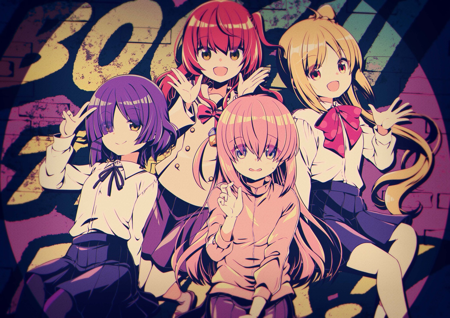 arai_cherry, bocchi_the_rock!, gotou_hitori, gym_uniform, ijichi_nijika, kita_ikuyo, pantyhose, seifuku