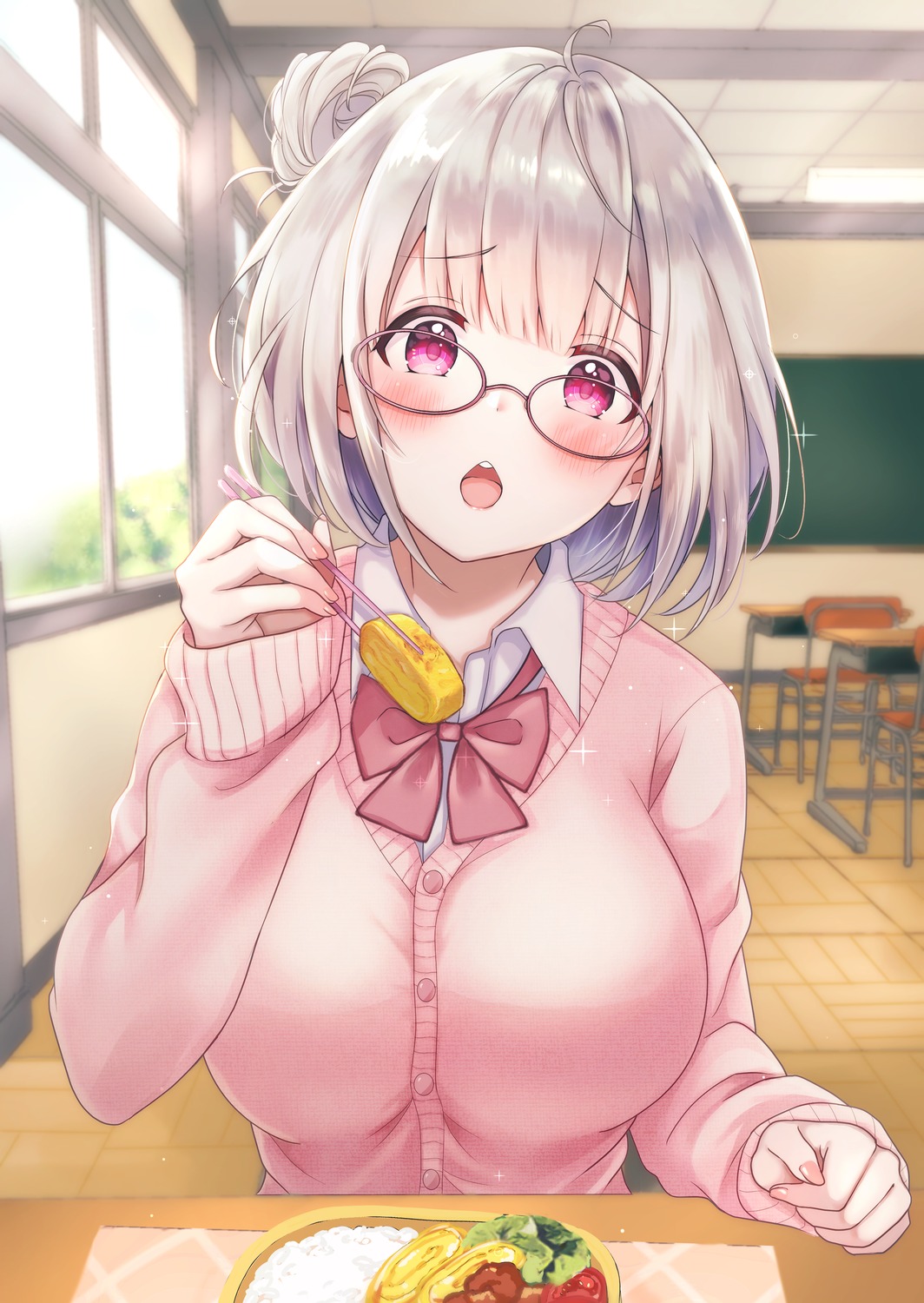 megane, seifuku, sweater, yu_lei