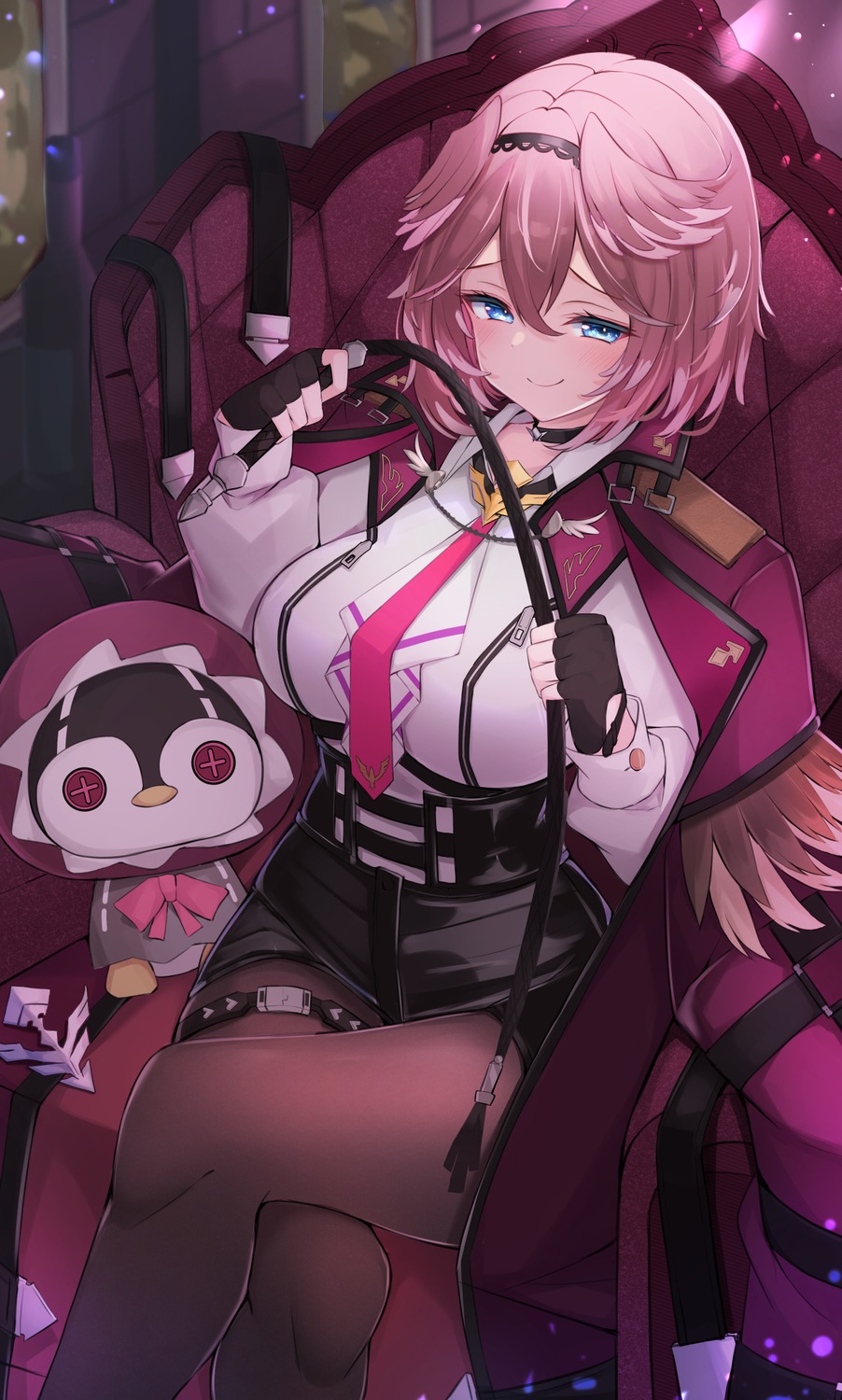 garter, haidollo, hololive, pantyhose, penguin, takane_lui, tsumire_(takane_lui), uniform