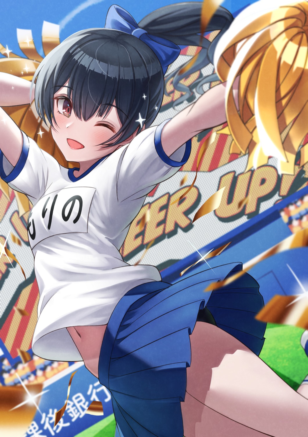 cheerleader, gym_uniform, morino_rinze, osoba_susurukun, skirt_lift, the_idolm@ster, the_idolm@ster_shiny_colors
