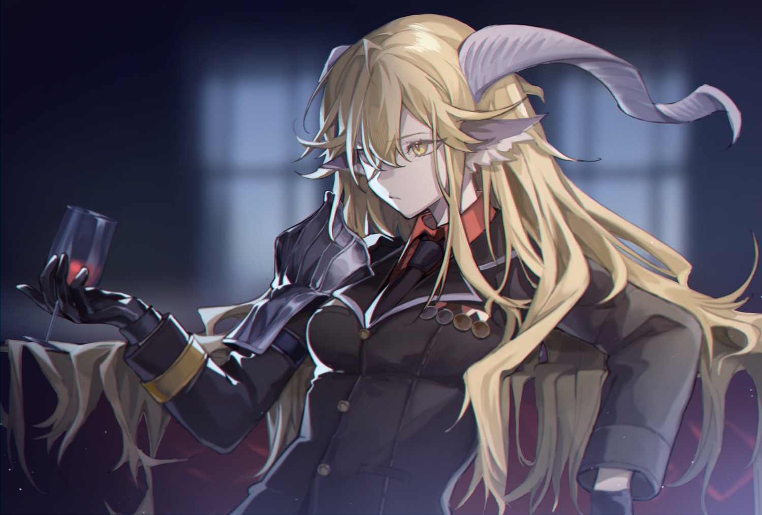 animal_ears, arknights, degenbrecher_(arknights), horns, ne2op, uniform