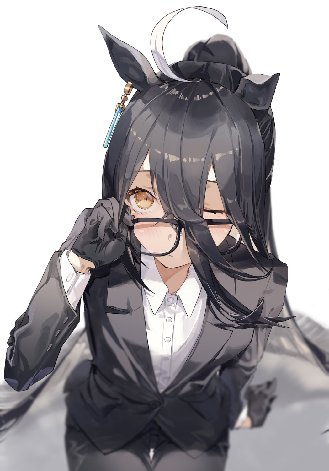 amano_kokoko, animal_ears, business_suit, manhattan_cafe_(umamusume), megane, uma_musume_pretty_derby
