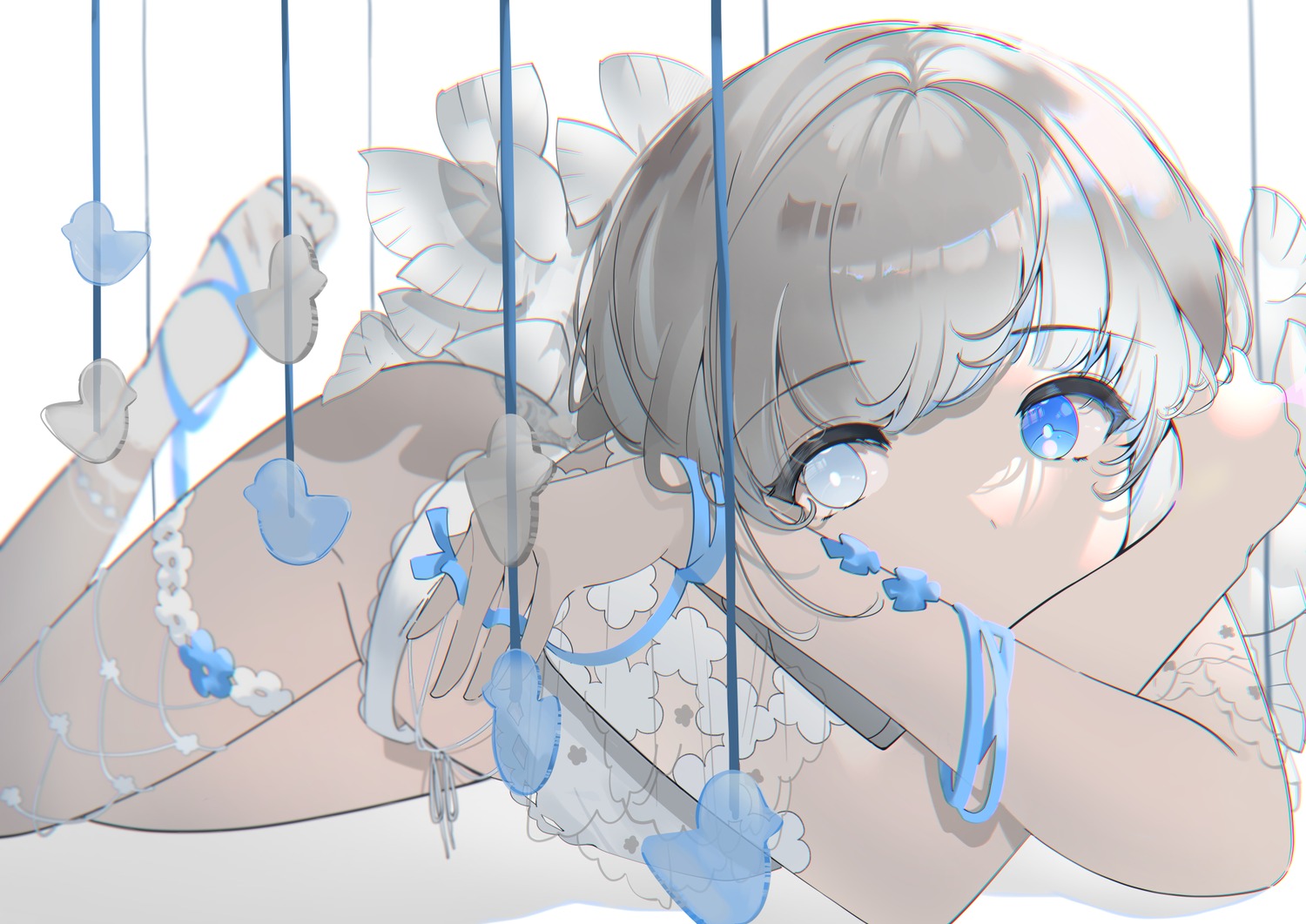 garter, heterochromia, hieno_hiro, nopan