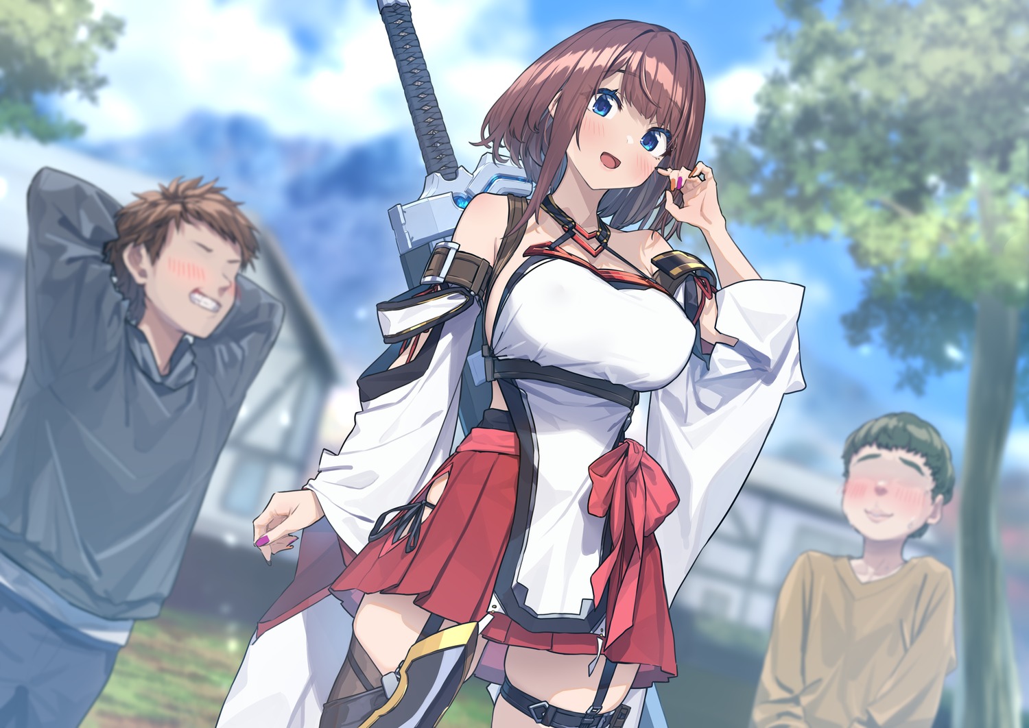 armor, baffu, garter, hitoyo_(baffu), no_bra, pantsu, stockings, string_panties