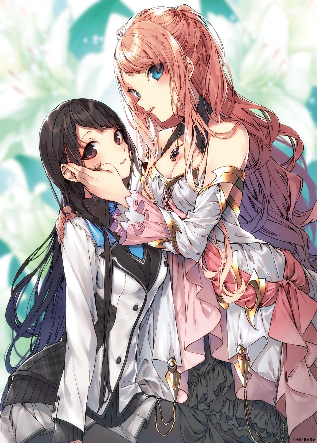 cleavage, dress, houjou_kaori, isekai_de_cheat_skill_wo_te_ni_shita_ore_wa_genjitsu_sekai_wo_mo_musou_suru, kuwashima_rein, lexia_von_alceria, pantyhose, seifuku