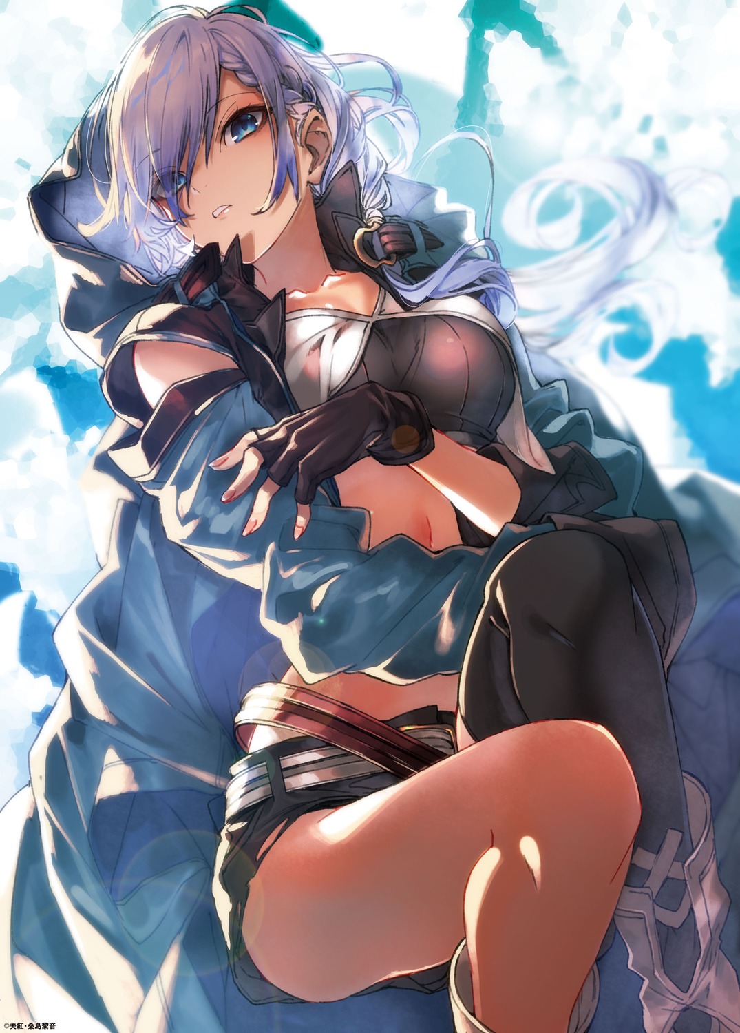 isekai_de_cheat_skill_wo_te_ni_shita_ore_wa_genjitsu_sekai_wo_mo_musou_suru, kuwashima_rein, luna_(iseleve), thighhighs, torn_clothes