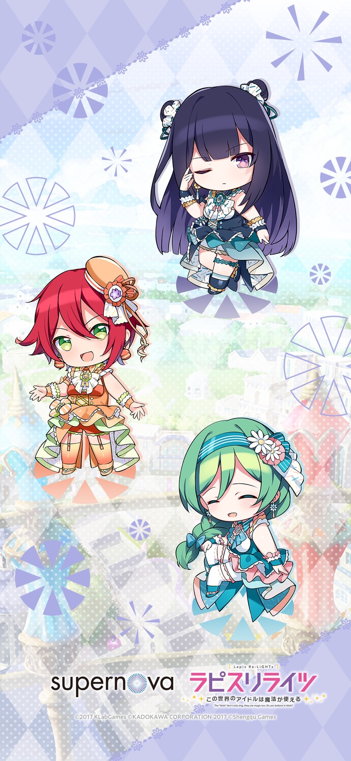 chibi, fiona_(lapis_re:lights), garter, lapis_re:lights, millefeuille_(lapis_re:lights), stockings, tagme, thighhighs