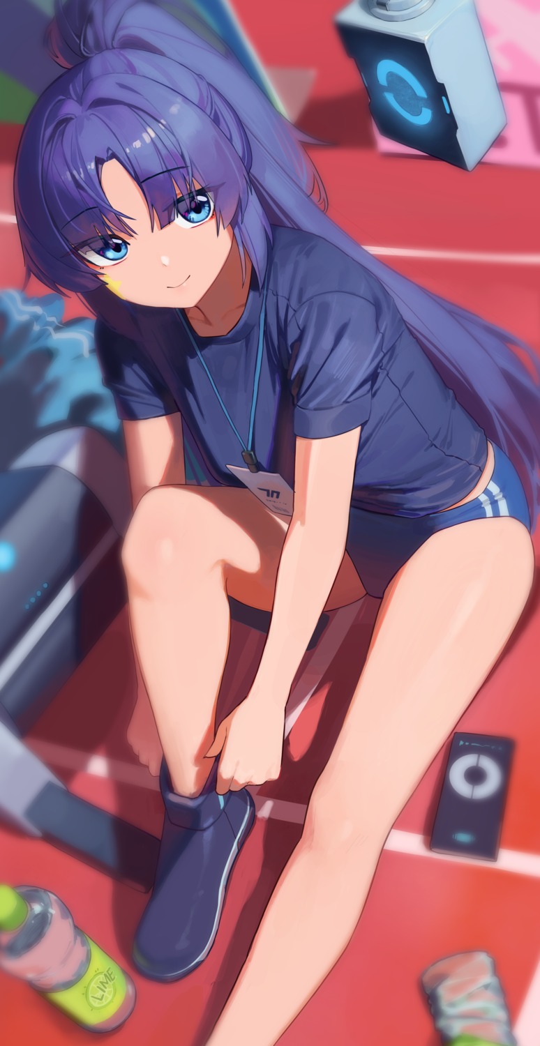 blue_archive, buruma, gym_uniform, hayase_yuuka, jaws_(okdol0928), tattoo