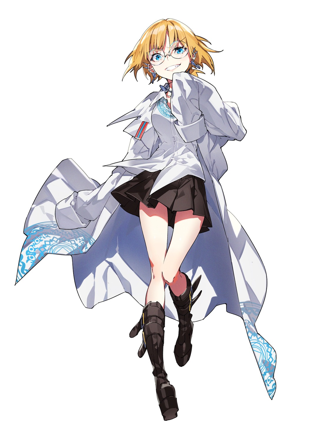 megane, mika_pikazo, saiko_(homuseka), skirt_lift, waga_homura_ni_hirefuse_sekai