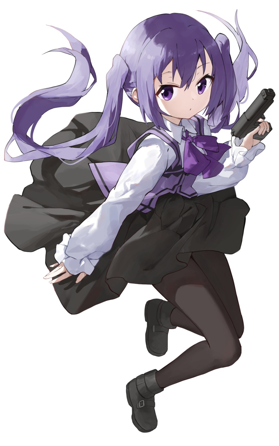 gochuumon_wa_usagi_desu_ka?, gun, pantyhose, sentter, skirt_lift, tedeza_rize, waitress