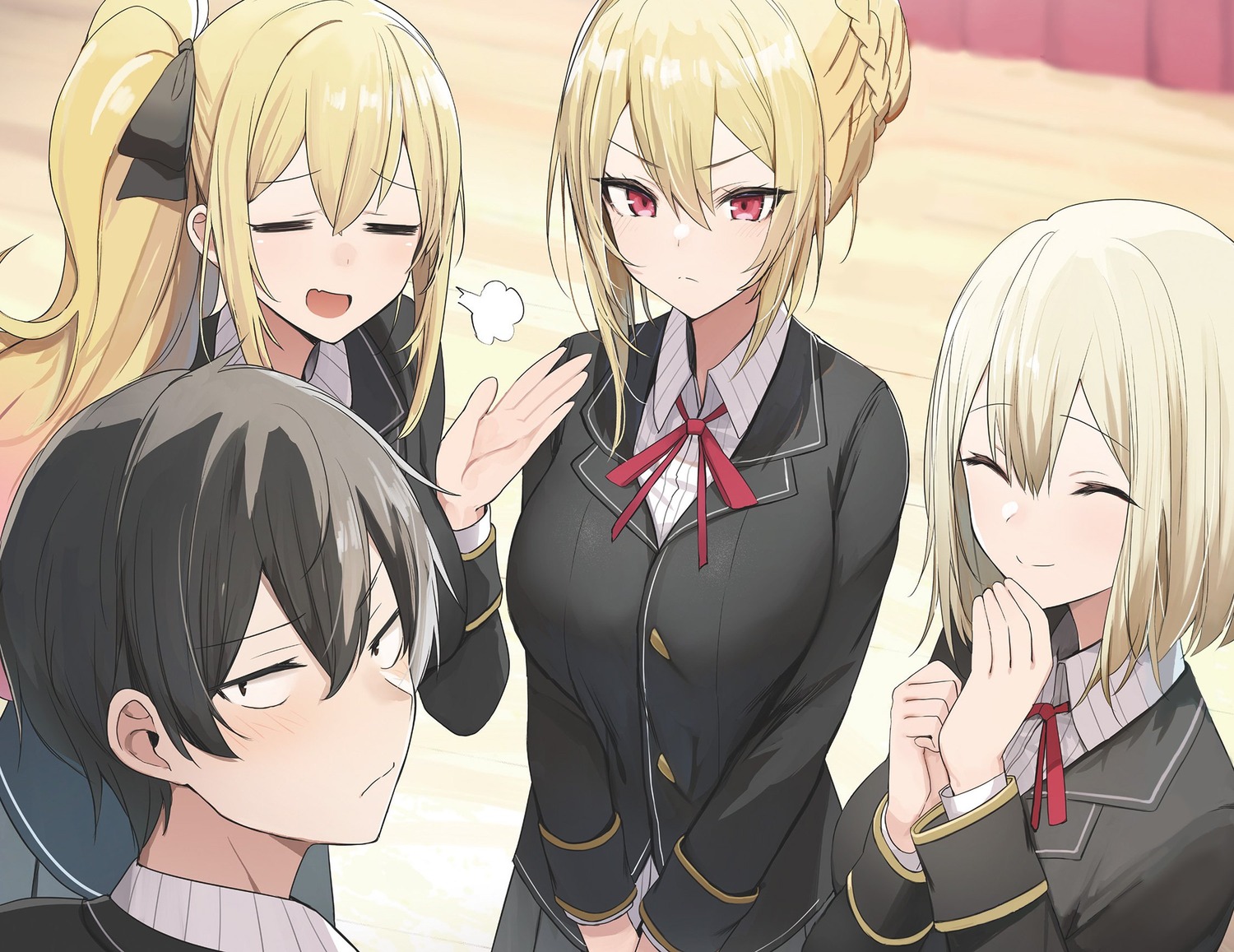 angelica_rapha_redgrave, leon_fou_bartfort, mengda, olivia_(mobseka), otome_gee_sekai_wa_mob_ni_kibishii_sekai_desu, seifuku
