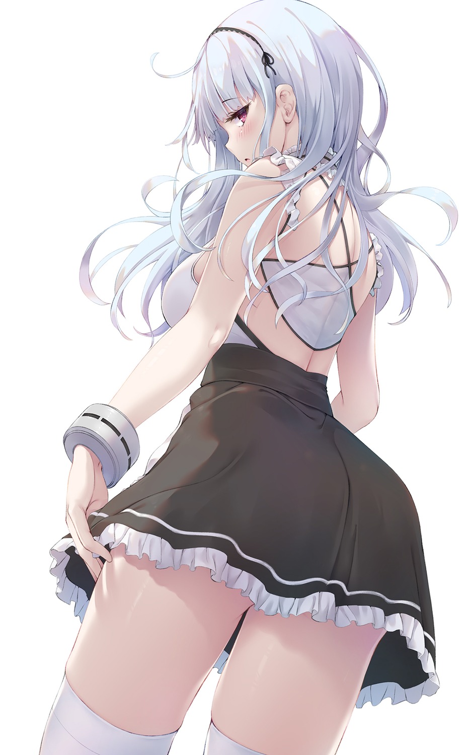 ass, azur_lane, dido_(azur_lane), maid, nakazawa_aki, no_bra, thighhighs