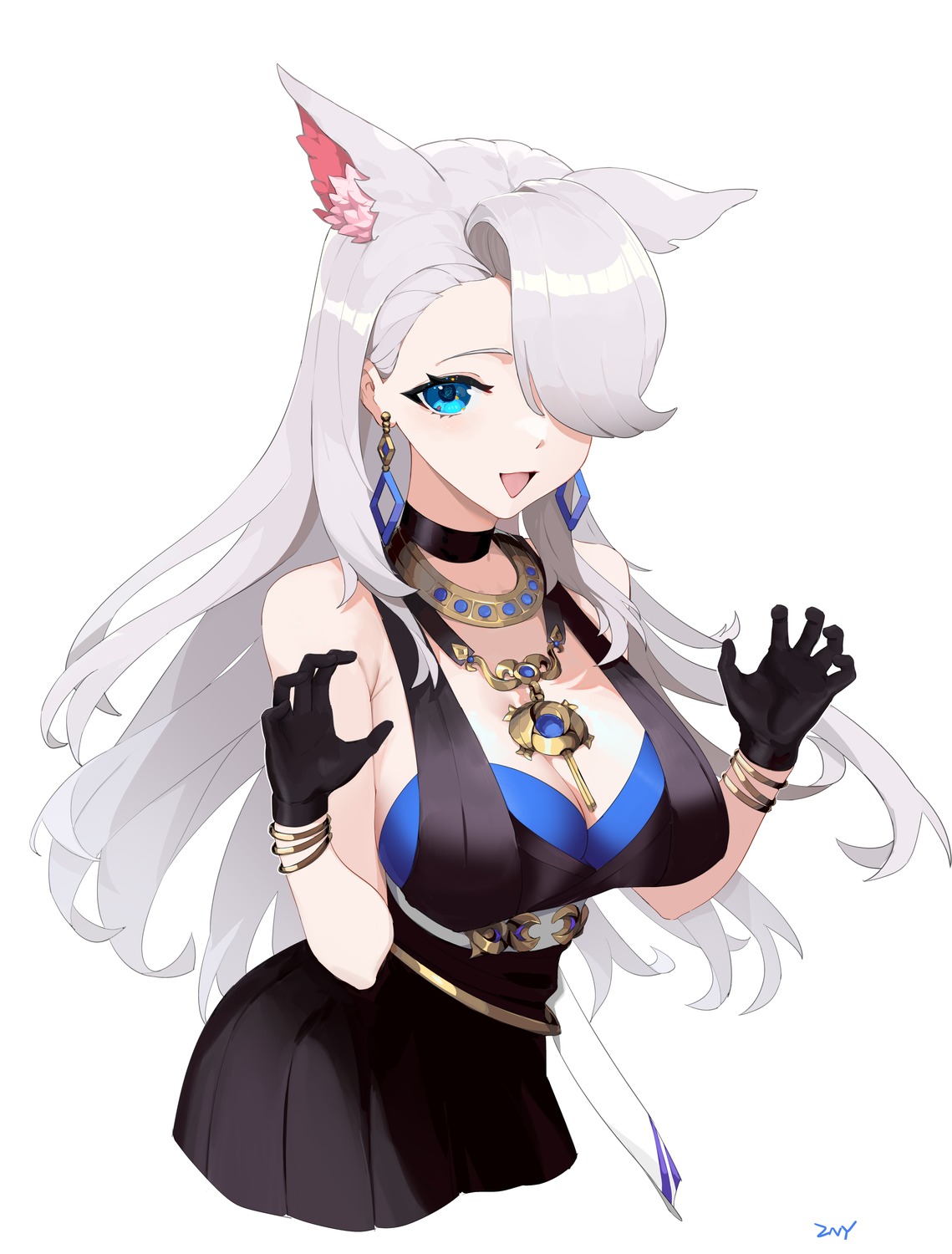 a-soul, animal_ears, bra, dress, eileen_(a-soul), nekomimi, zny