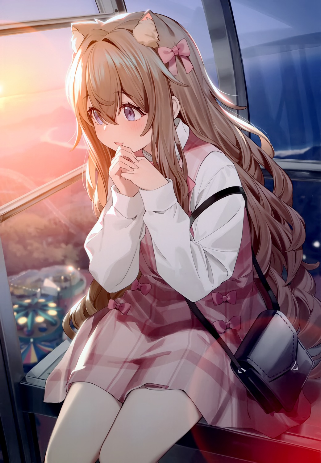 animal_ears, dress, nekomimi, nyum, nyum_production, pantyhose