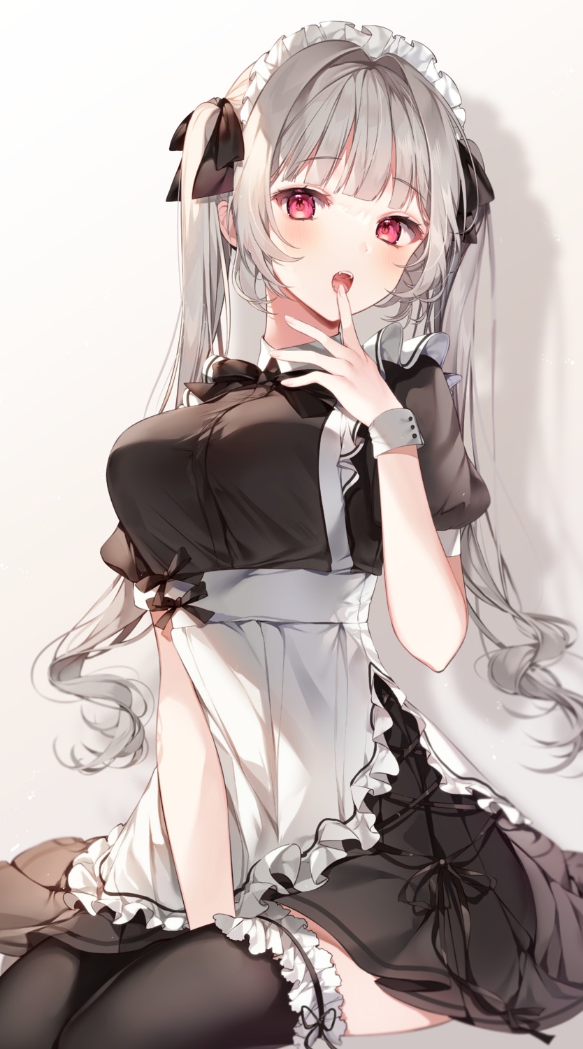 maid, taya_oco, thighhighs