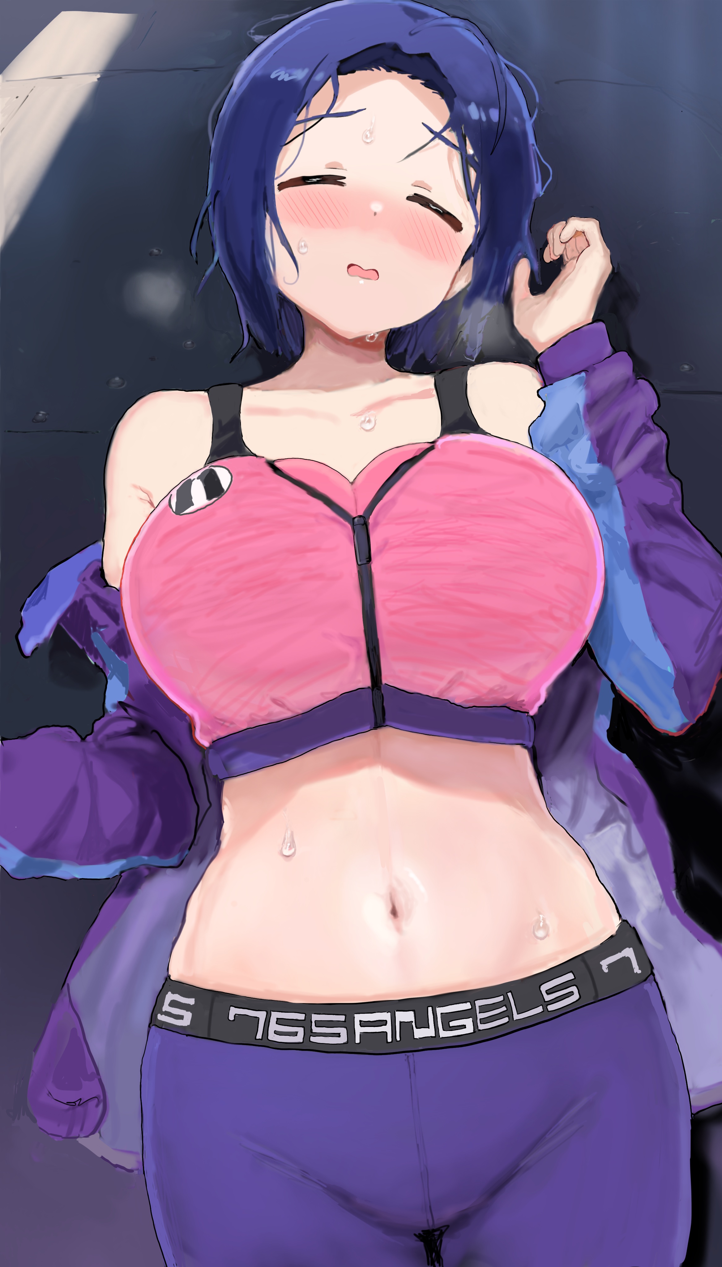 gym_uniform, hitodama_(madatohi), miura_azusa, the_idolm@ster, wet