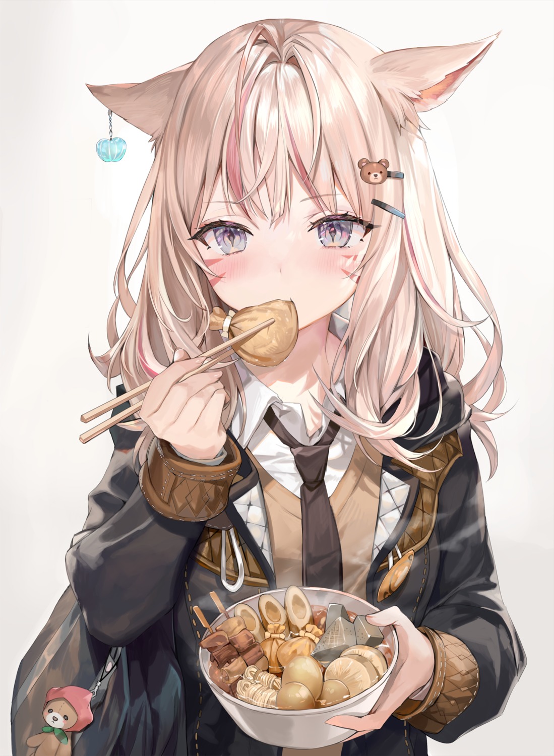 animal_ears, final_fantasy, final_fantasy_xiv, miqo'te, momoko_(momopoco), sashimi_necoya, seifuku, sweater