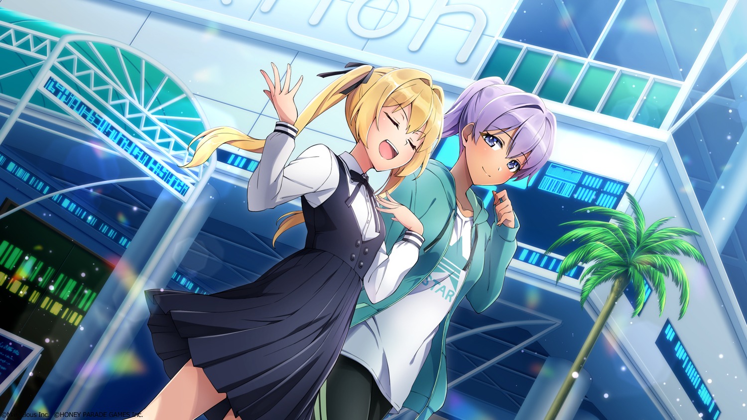 dolphin_wave, kazami_ellen, souma_hayate, takuji, wallpaper