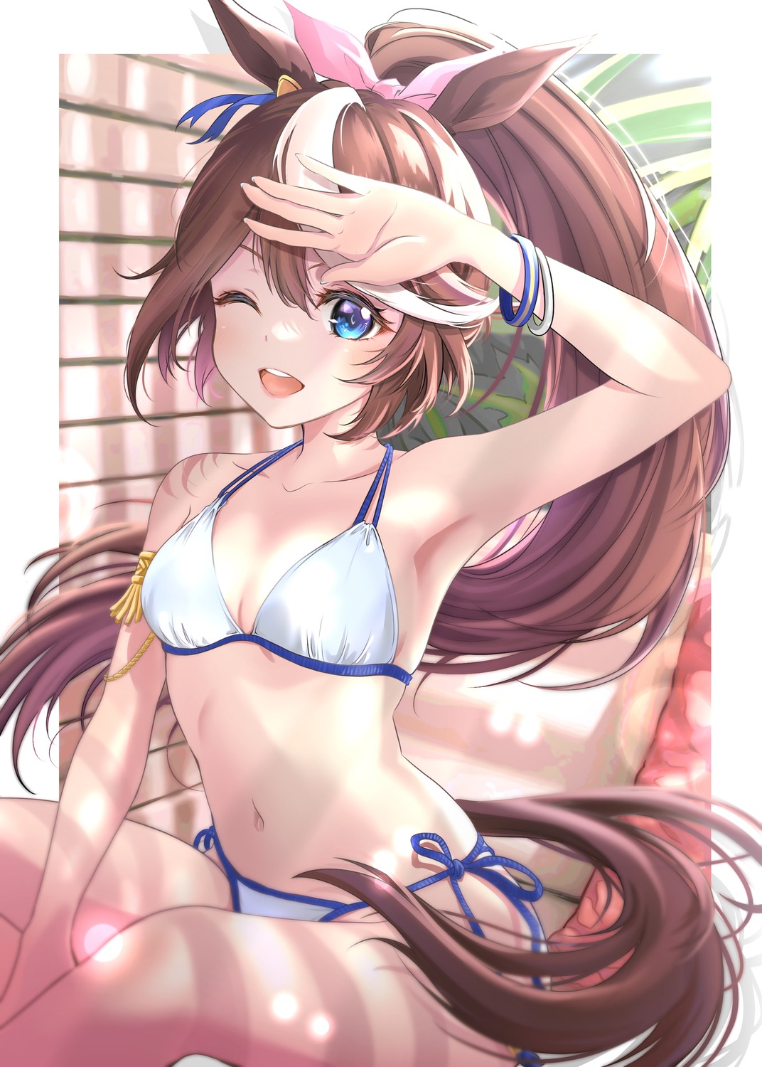 animal_ears, bikini, cleavage, kirin_13, swimsuits, tokai_teio_(umamusume), uma_musume_pretty_derby
