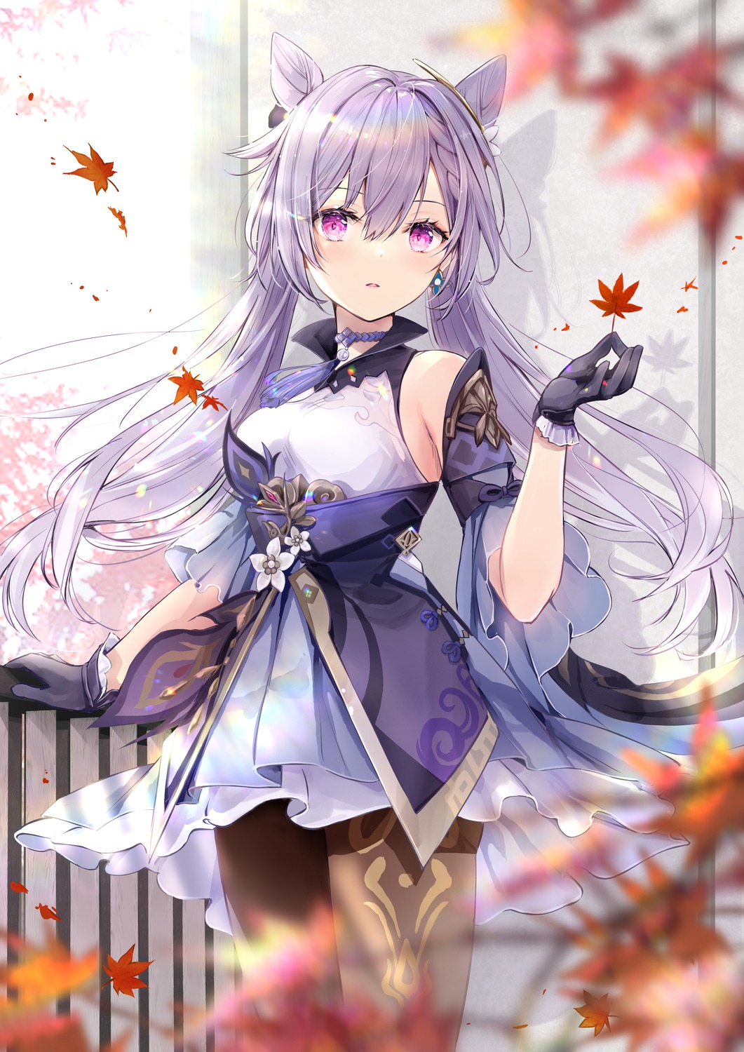 akasaka_asa, asian_clothes, genshin_impact, keqing, pantyhose