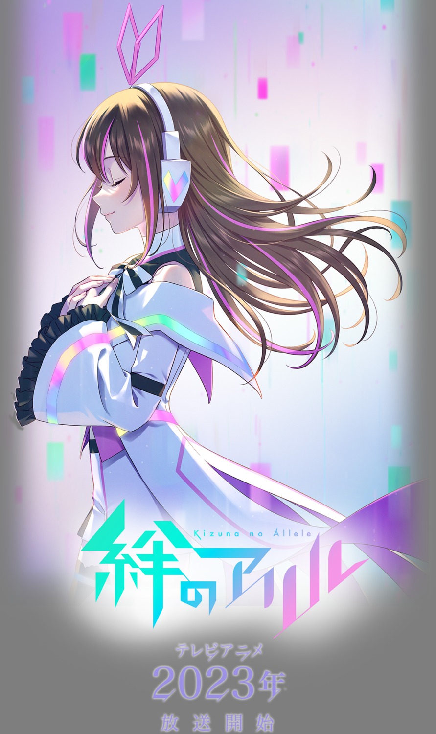 breast_hold, headphones, kizuna_ai, kizuna_ai_inc., kizuna_no_allele, morikura_en, transparent_png