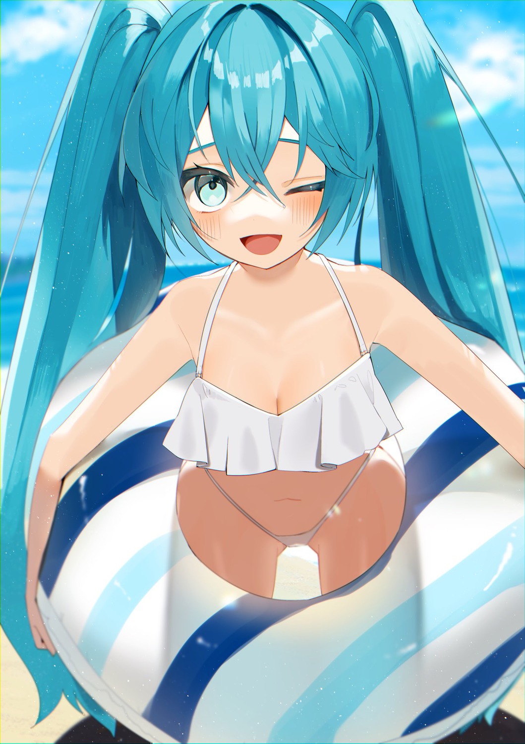 bikini, hatsune_miku, reirou_(chokoonnpu), swimsuits, vocaloid
