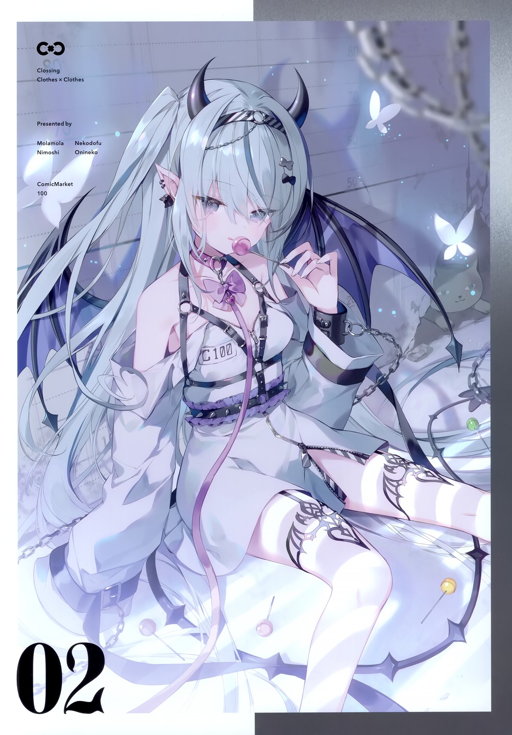 devil, dress, garter, horns, molamola, nimoshi, pointy_ears, tail