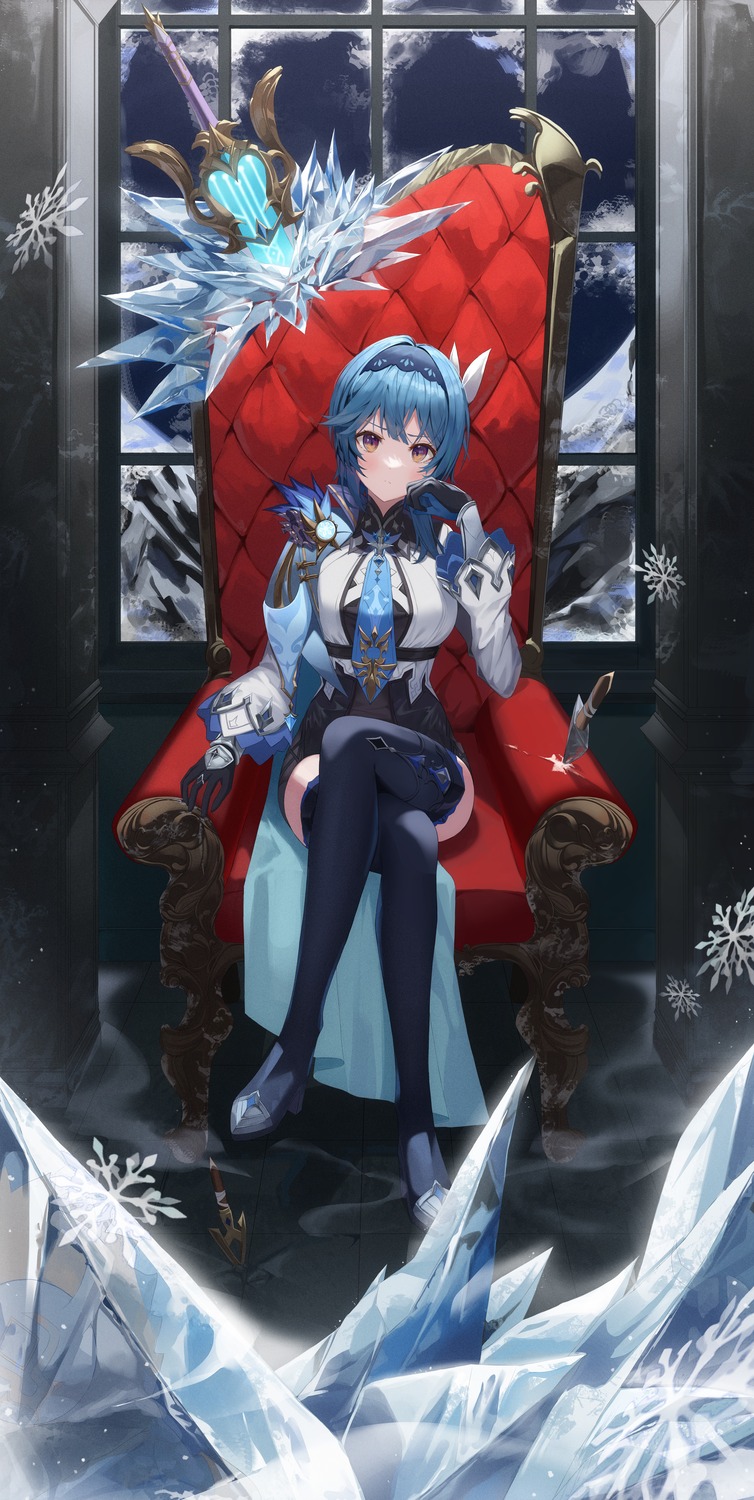 eula, genshin_impact, heels, k.j., thighhighs