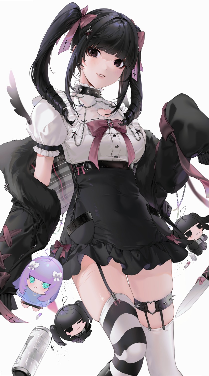 chibi, garter, gothic_lolita, lolita_fashion, soleil_(unxi), stockings, thighhighs, unxi, wings