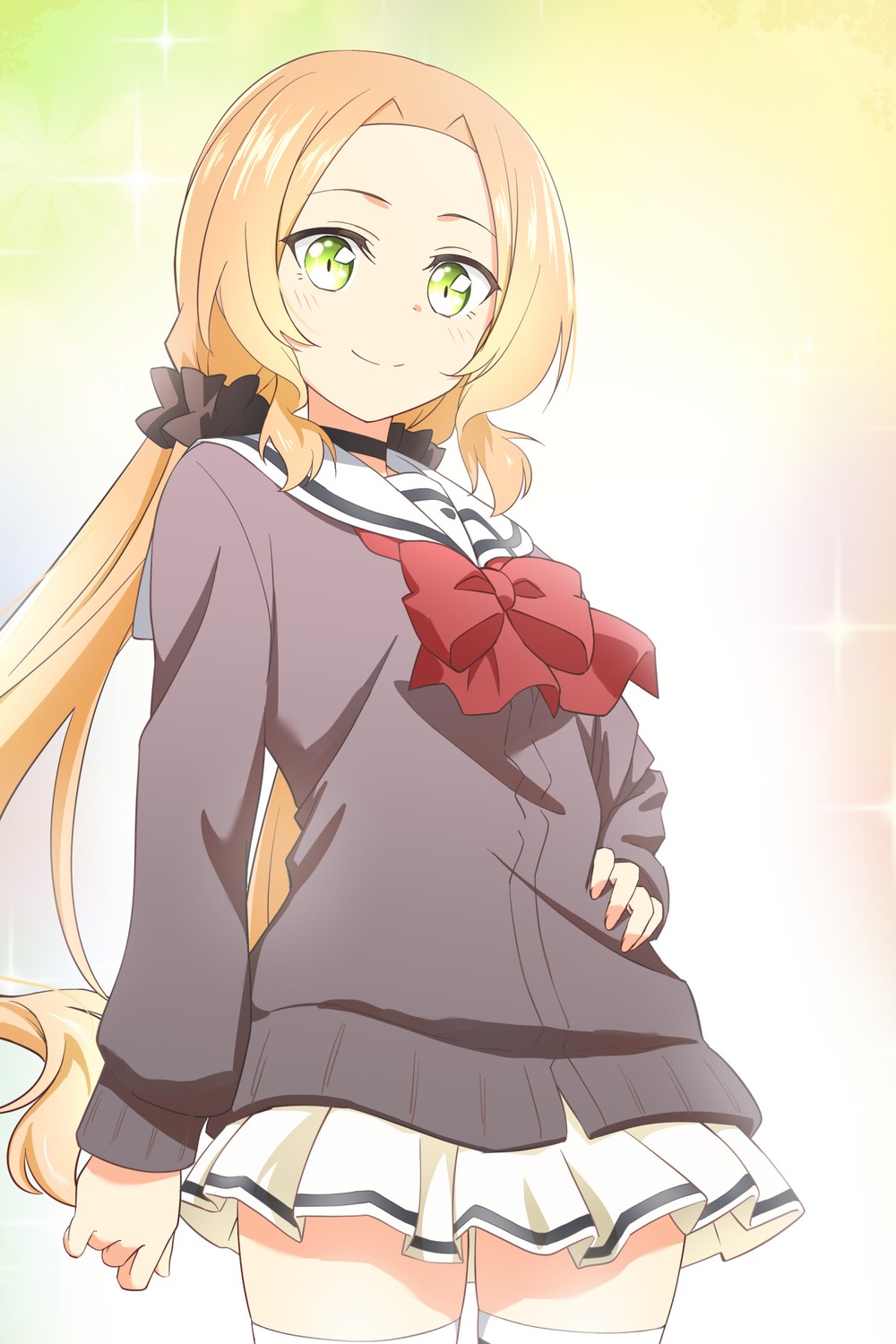 inubouzaki_fuu, seifuku, sweater, tagme, thighhighs, yuuki_yuuna_wa_yuusha_de_aru