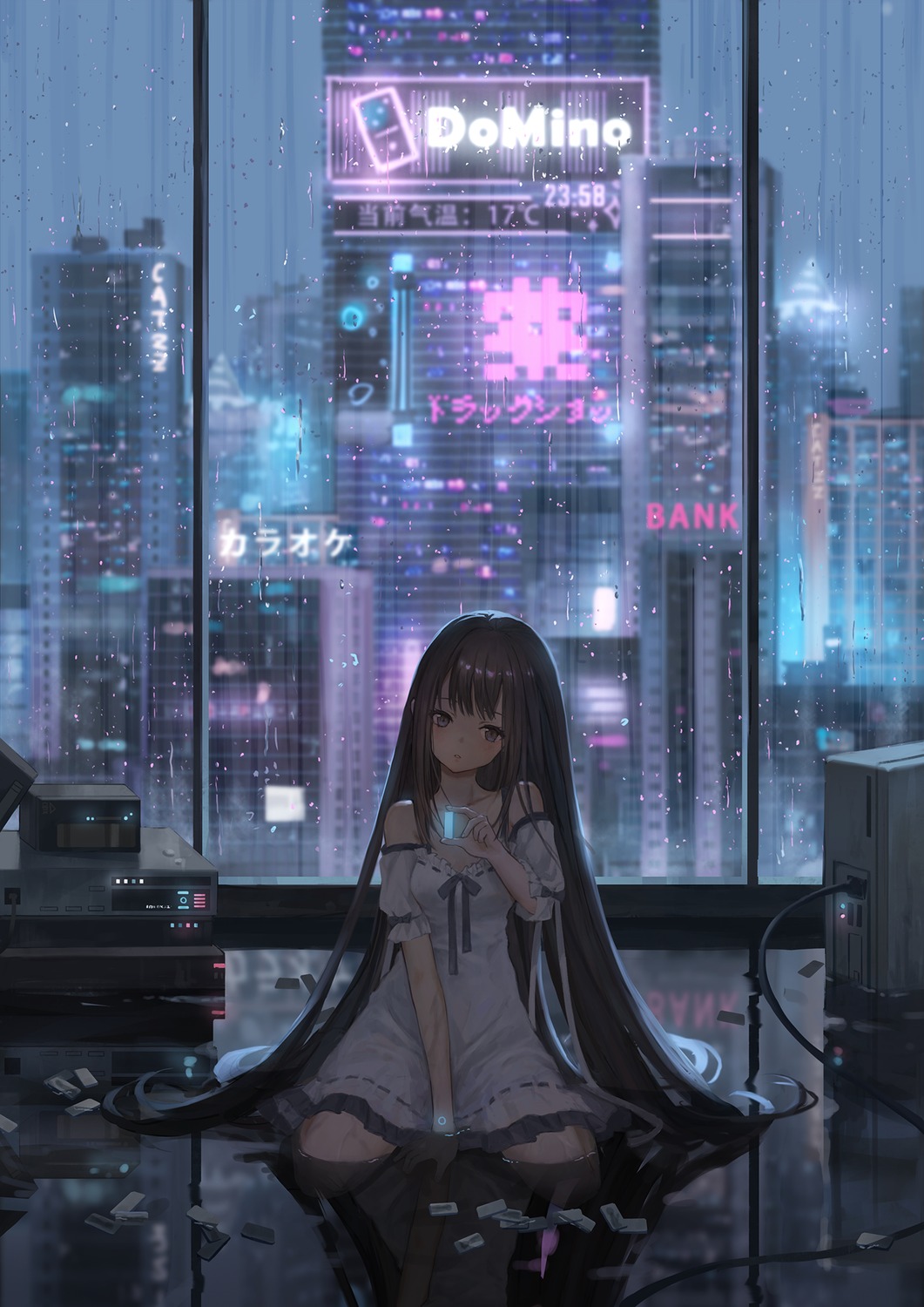 catzz, dress, wet, wet_clothes