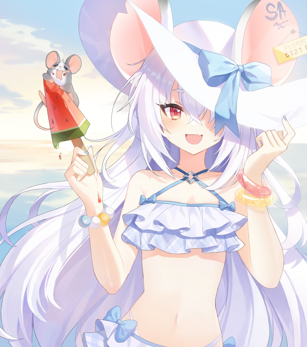animal_ears, bikini, blue_archive, ppeach, swimsuits, yakushi_saya