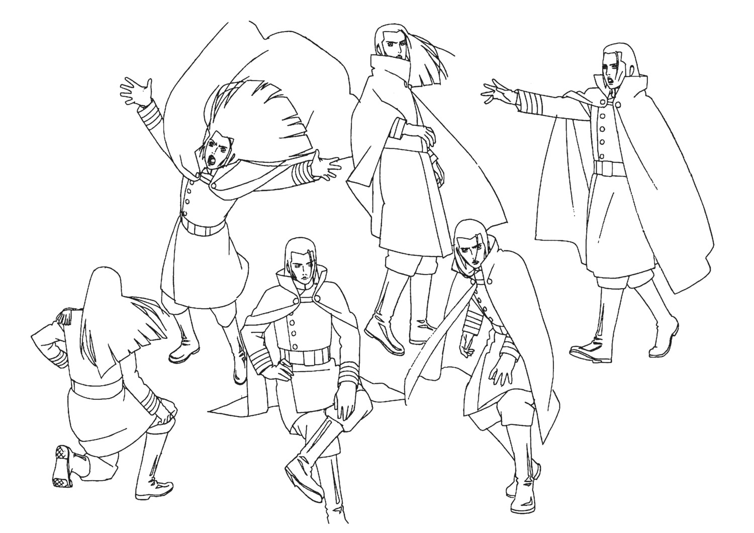 character_design, line_art, male, monochrome, mui_(naruto), naruto, naruto_shippuden, nishio_tetsuya