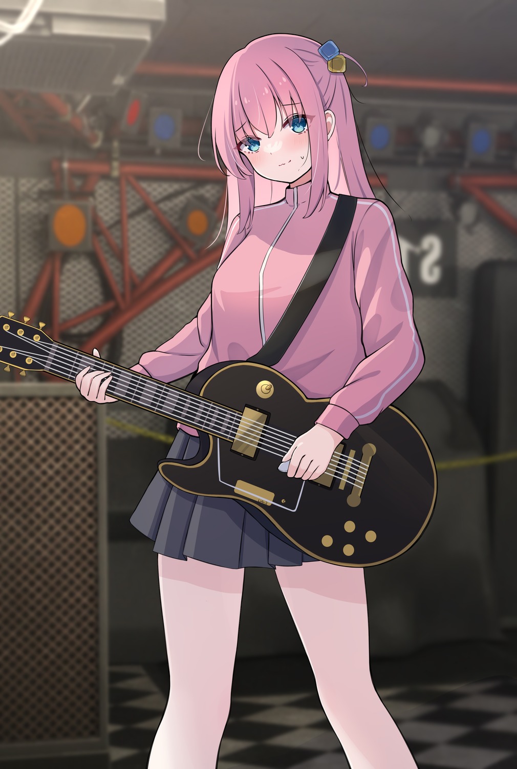 bocchi_the_rock!, gotou_hitori, guitar, gym_uniform, reikyou, seifuku