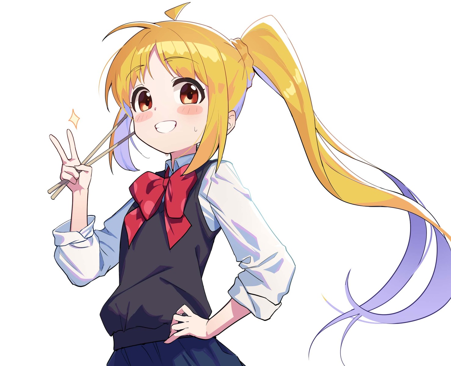 bocchi_the_rock!, ijichi_nijika, ohihil, seifuku, sweater
