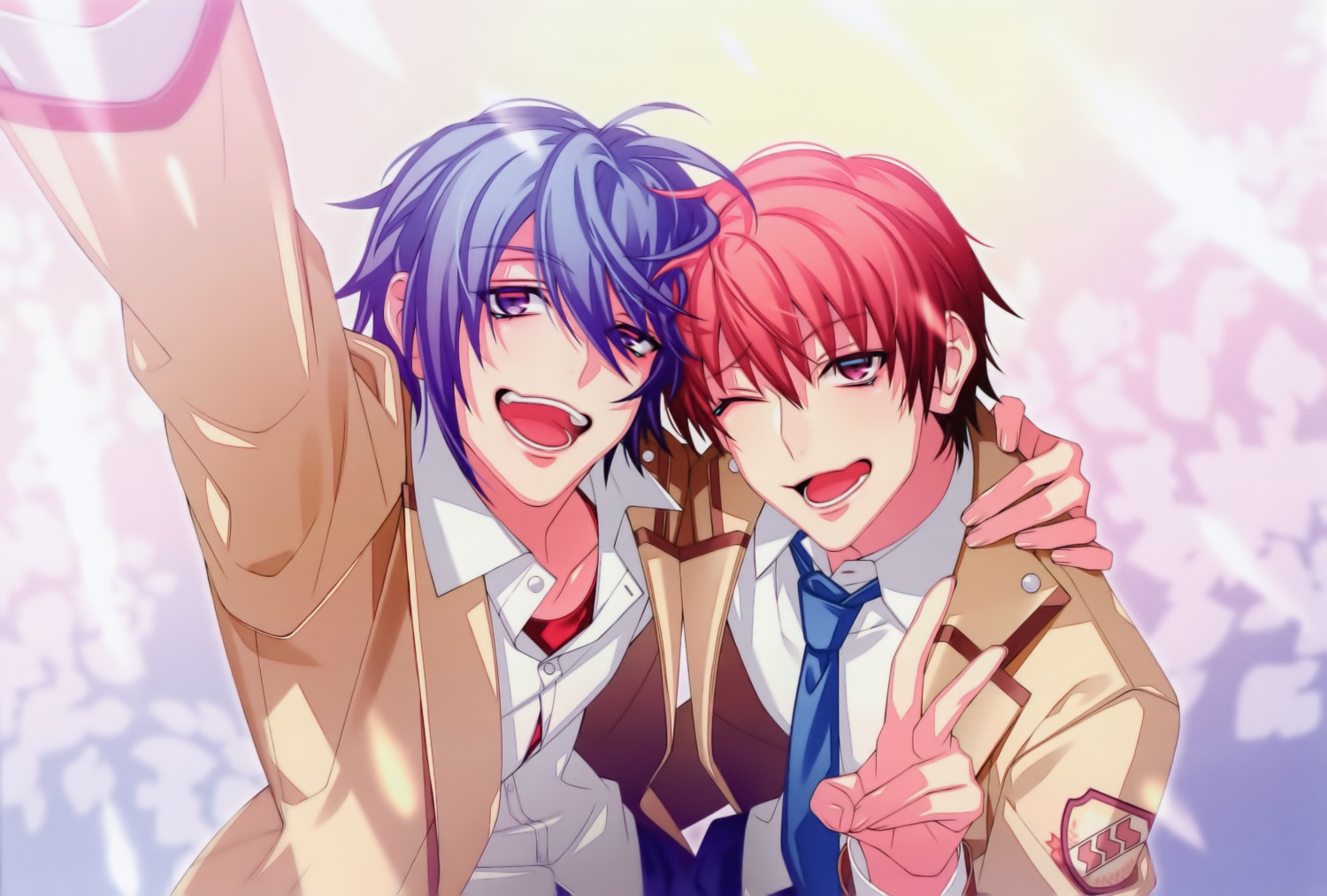 angel_beats!, hinata_hideki, kaginado, male, otonashi_yuzuru, seifuku, selfie, tagme
