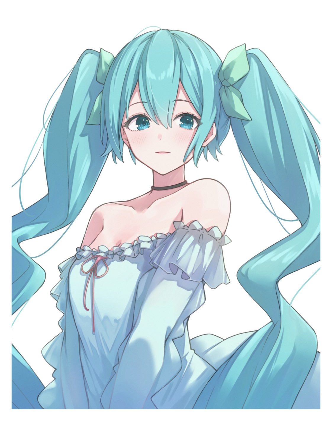 dress, ene_mizunoawa, hatsune_miku, no_bra, vocaloid