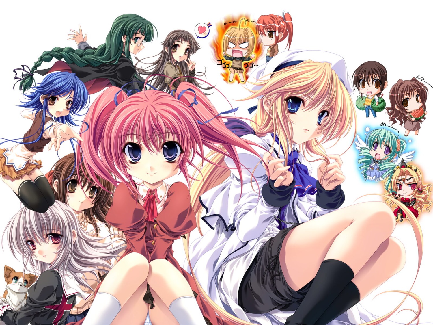 chibi, heathcliff_cosgrave, kashima_kiyomi, katsuragi_kao, kishi_aimi, megane, miyama-zero, ousaka_haruna